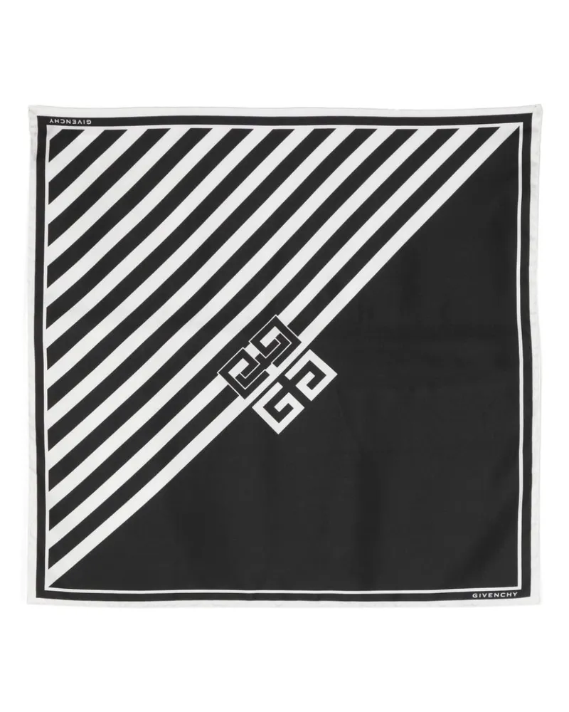 Givenchy Gestreifter 4G Seidenschal - Schwarz Schwarz