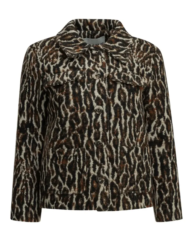 Ganni leopard blazer - Braun Braun