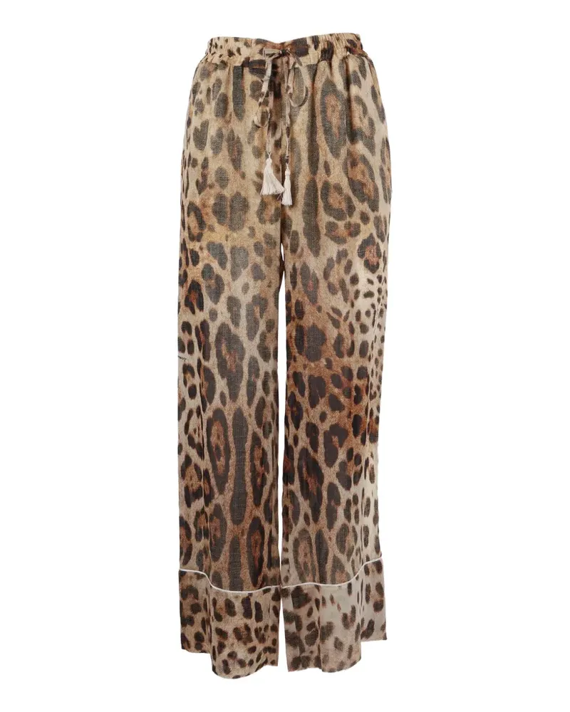 Ermanno Scervino leopard-print drawstring-waist trousers - Nude Nude
