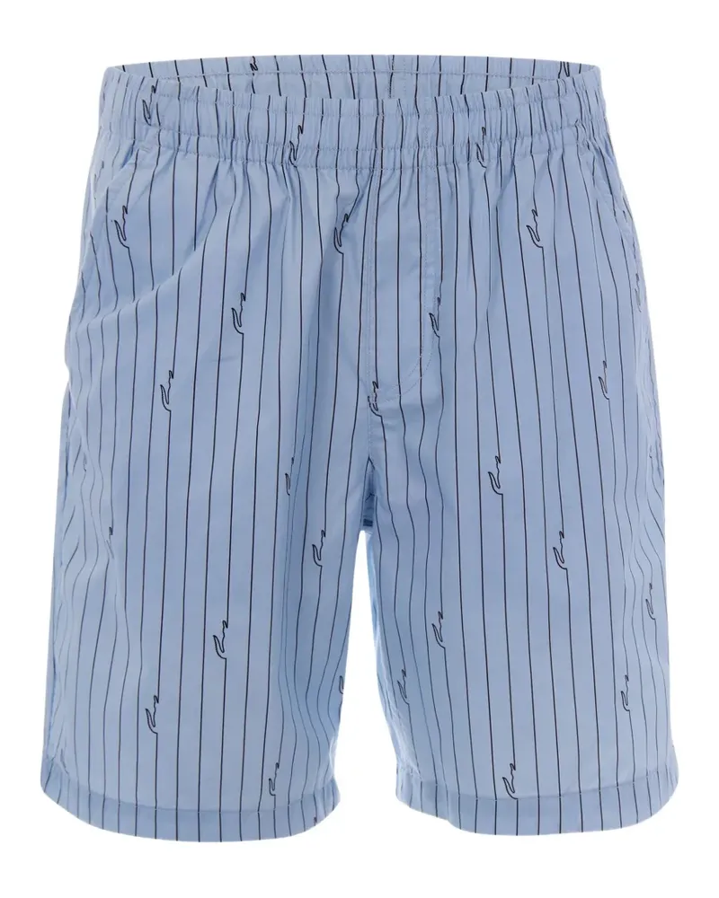 Lacoste pinstripe-pattern logo-print shorts - Blau Blau
