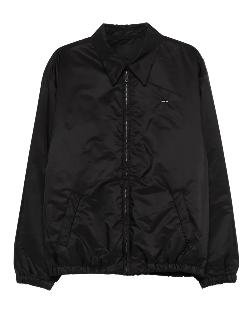 Prada shirt-style collar padded jacket - Schwarz Schwarz