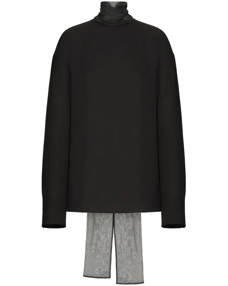 Valentino Garavani Georgette-Bluse - Schwarz Schwarz