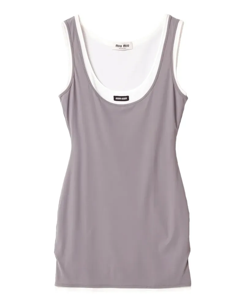 Miu Miu Minikleid aus Stretch-Jersey - Grau Grau