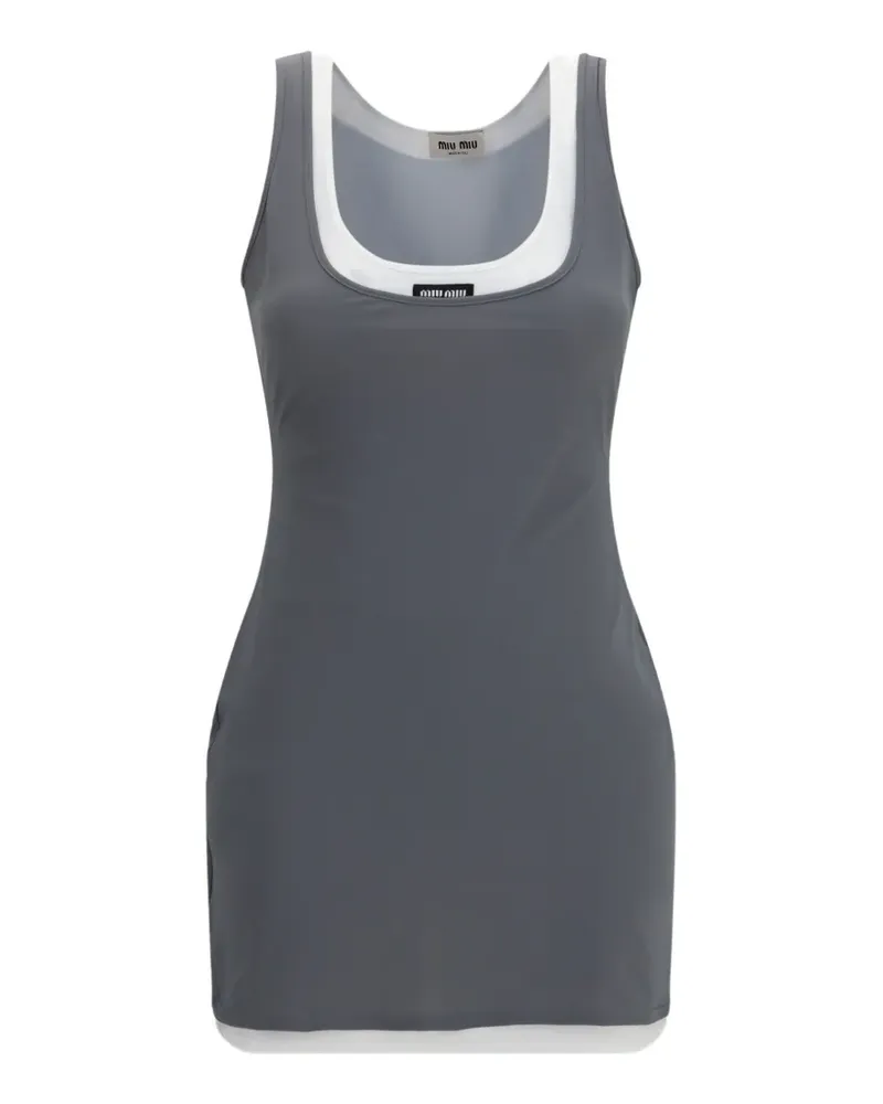 Miu Miu Kleid im Layering-Look - Grau Grau