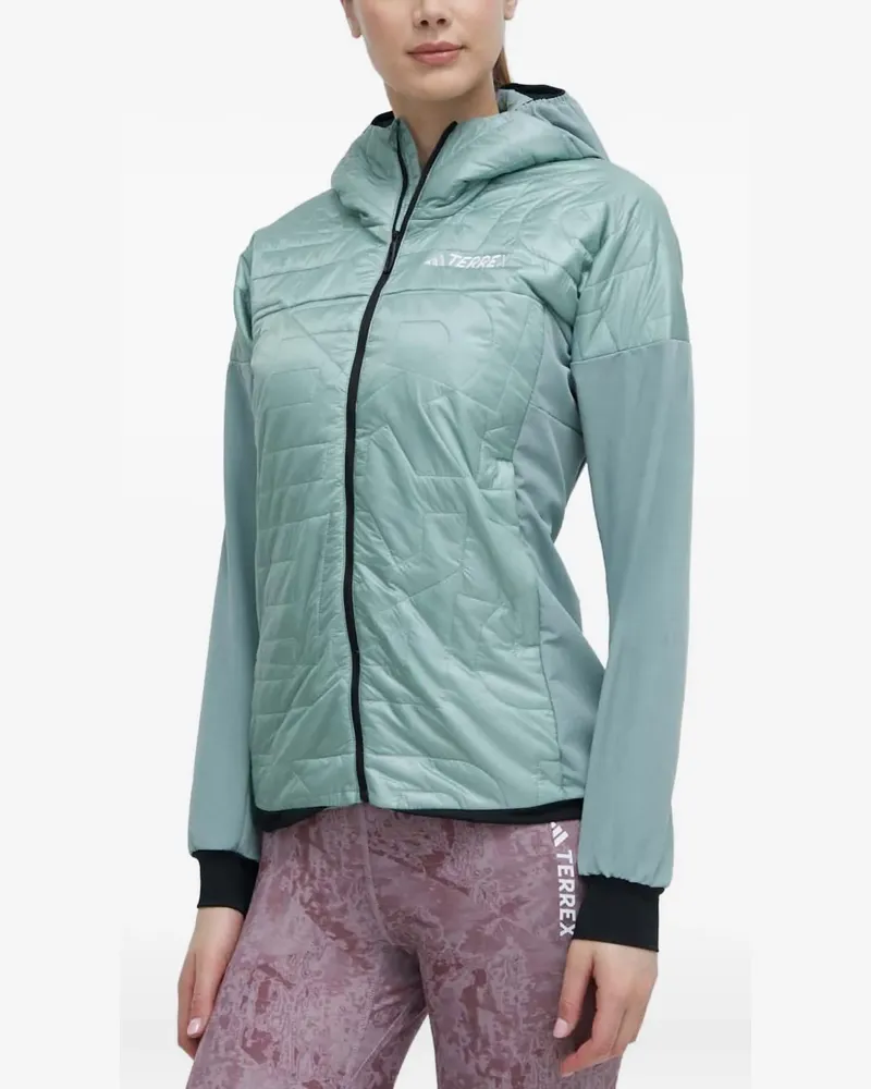adidas quilted hooded jacket - Grün Grün