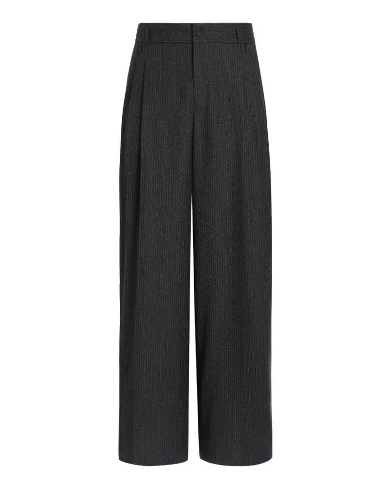 Dolce & Gabbana Gestreifte Mouliné Flanellhose - Grau Grau