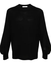 Helmut Lang Fein gestrickter Pullover Schwarz