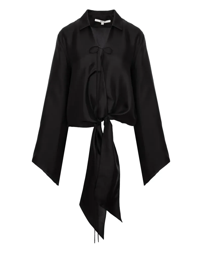 MANURÍ Ami silk shirt - Schwarz Schwarz