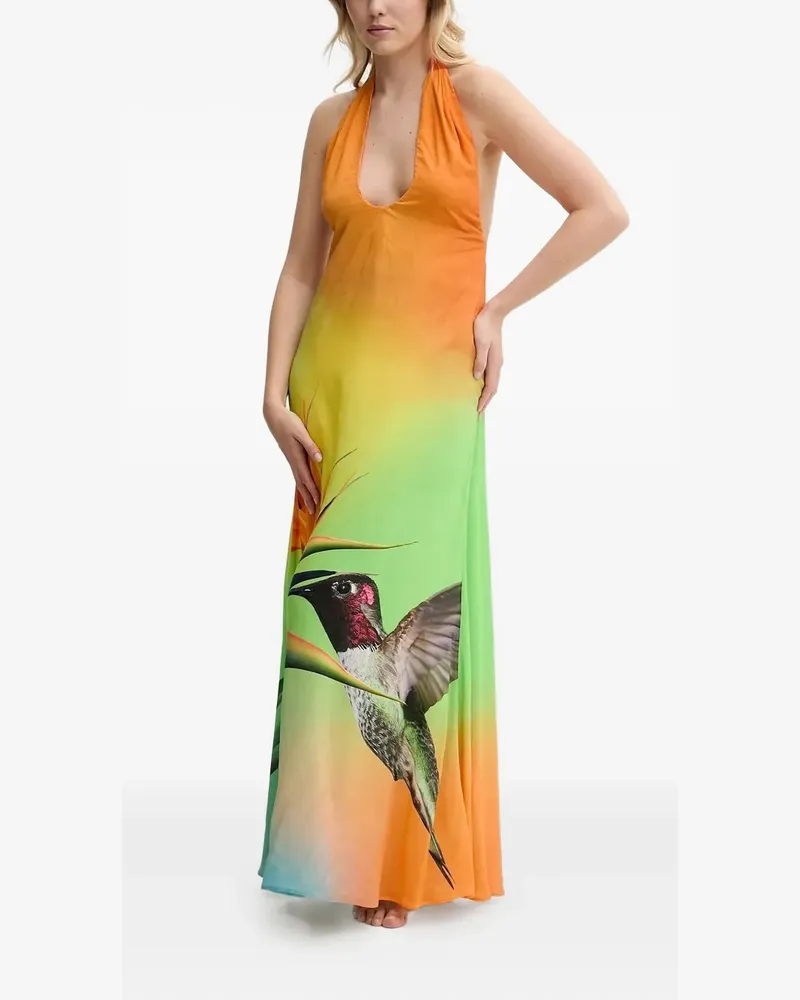 Desigual Maxikleid mit Logo-Print - Orange Orange