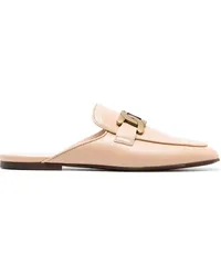 TOD'S Mules mit Logo-Schild Nude