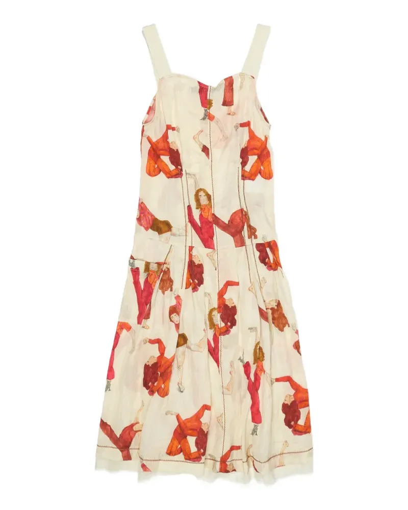 BIMBA Y LOLA Midikleid mit Print - Nude Nude