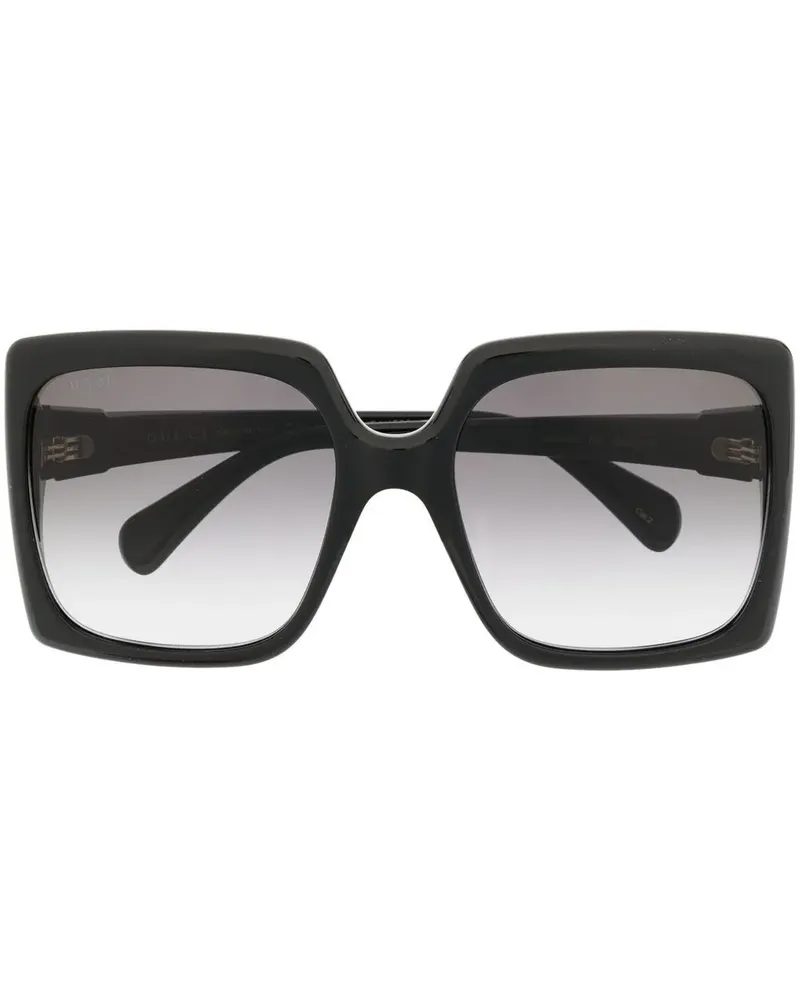 Gucci Eckige Oversized-Sonnenbrille - Schwarz Schwarz