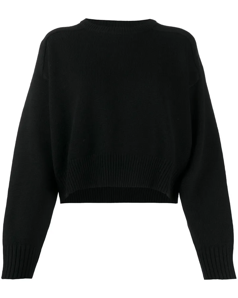 Loulou Studio Gestrickter Cropped-Pullover Black