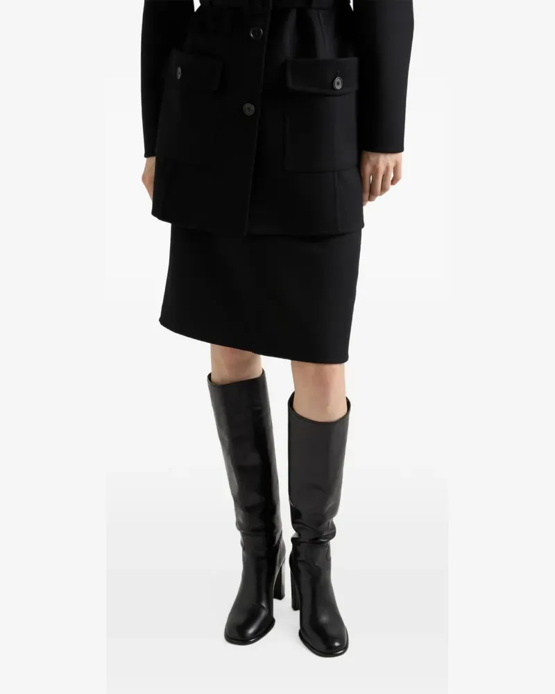 Prada Midirock aus doppeltem Stoff - Schwarz Schwarz