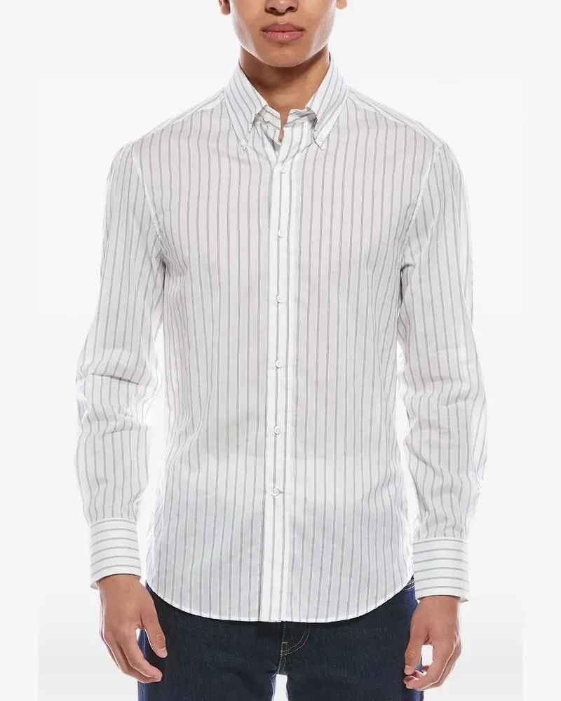 Brunello Cucinelli striped long-sleeve shirt - Weiß Weiß