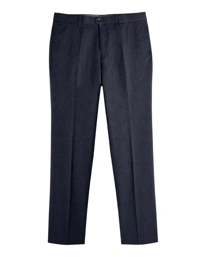 Incotex logo-patch straight-leg trousers - Blau Blau