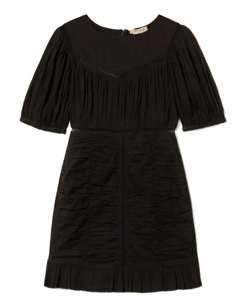 Twin-Set Gerafftes Minikleid - Schwarz Schwarz