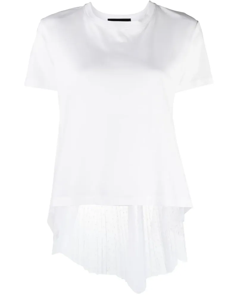 RED Valentino T-Shirt mit Point-d'Esprit - Weiß Weiß