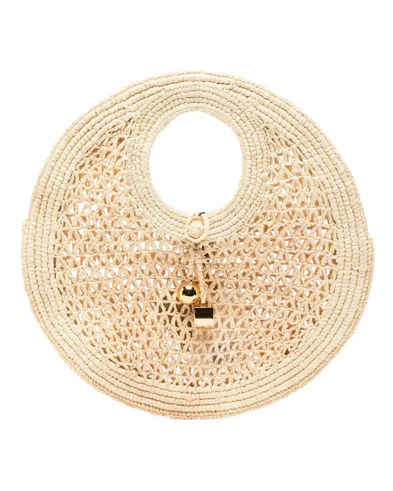 Jacquemus Kleiner The Spiaggia Tote Bag aus Raffiabast - Nude Nude
