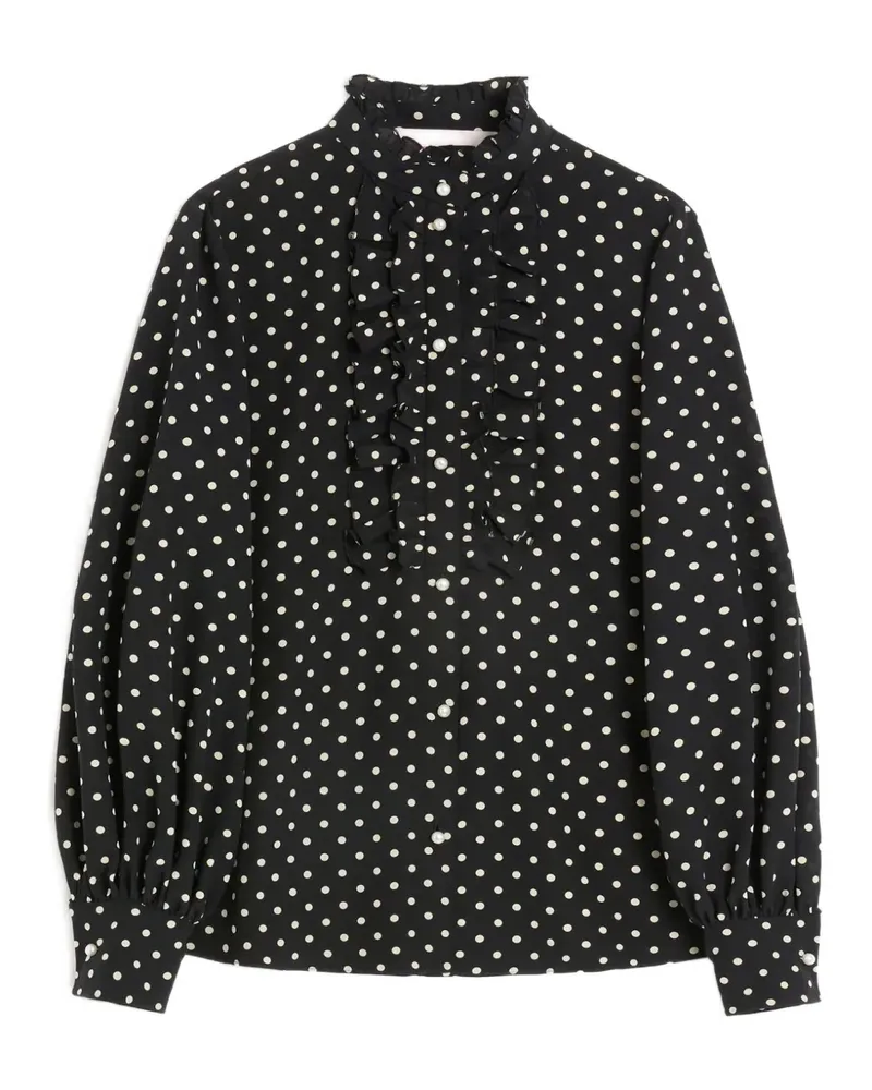 Valentino Garavani Seidenhemd mit Plusdepois-Print - Schwarz Schwarz