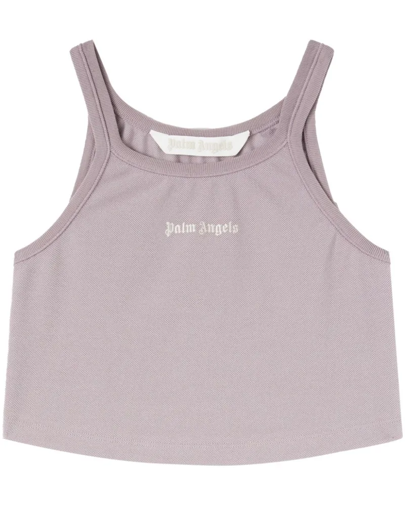 Palm Angels Cropped-Tanktop mit Logo-Print - Violett Violett