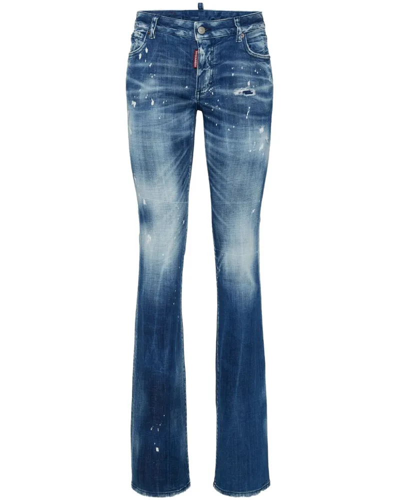 Dsquared2 Halbhohe Schlagjeans - Blau Blau