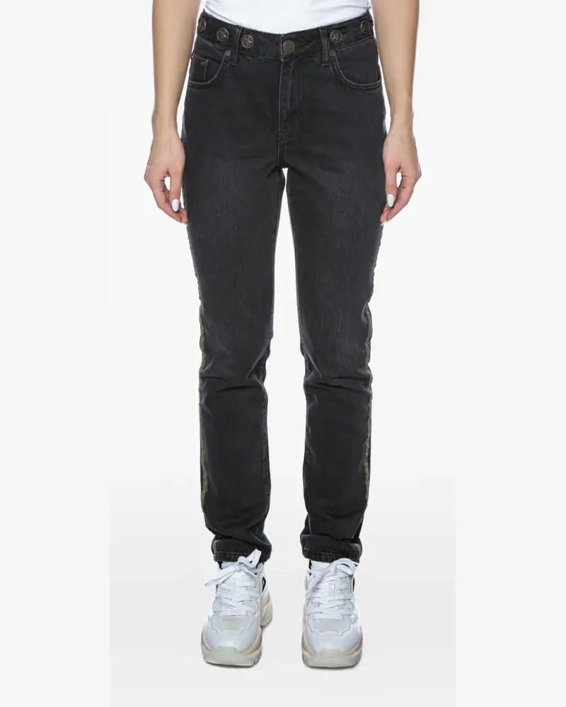 One Teaspoon Awe side-stripe jeans - Schwarz Schwarz