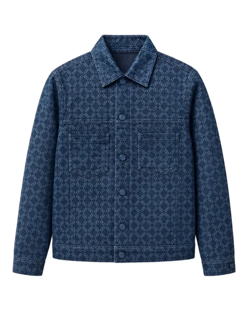 Givenchy Jeansjacke mit Monogrammmuster - Blau Blau