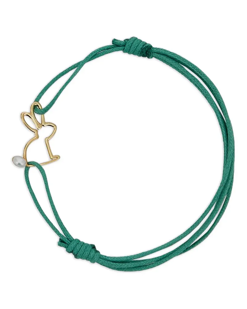 Aliita Perlenkette mit 9kt Hasenanhänger - Grün Grün