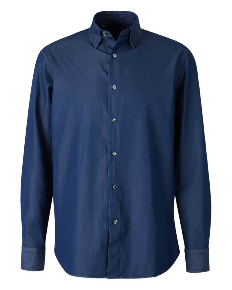 Brioni Hemd mit Knöpfen - Blau Blau