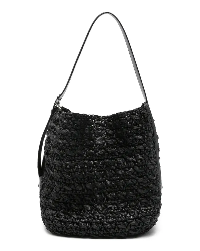 Totême Mittelgroßer Tote Bag mit Gürtel - Schwarz Schwarz