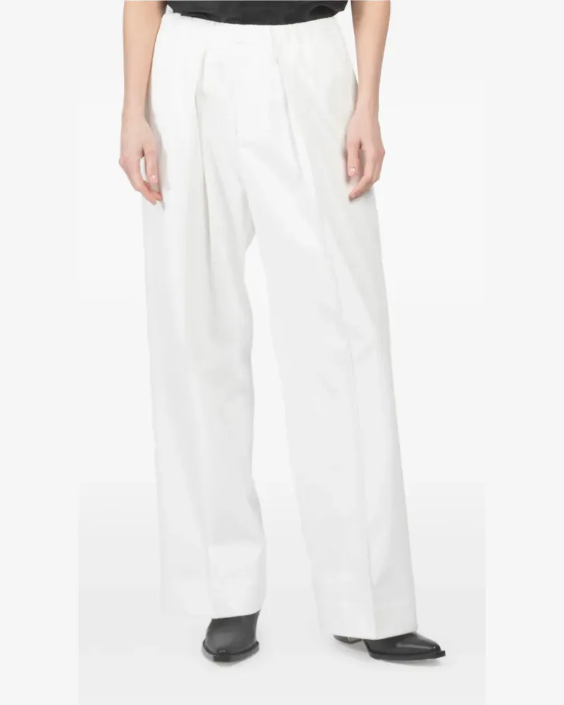 PLAN C Plissierte Palazzohose - Weiß Weiß