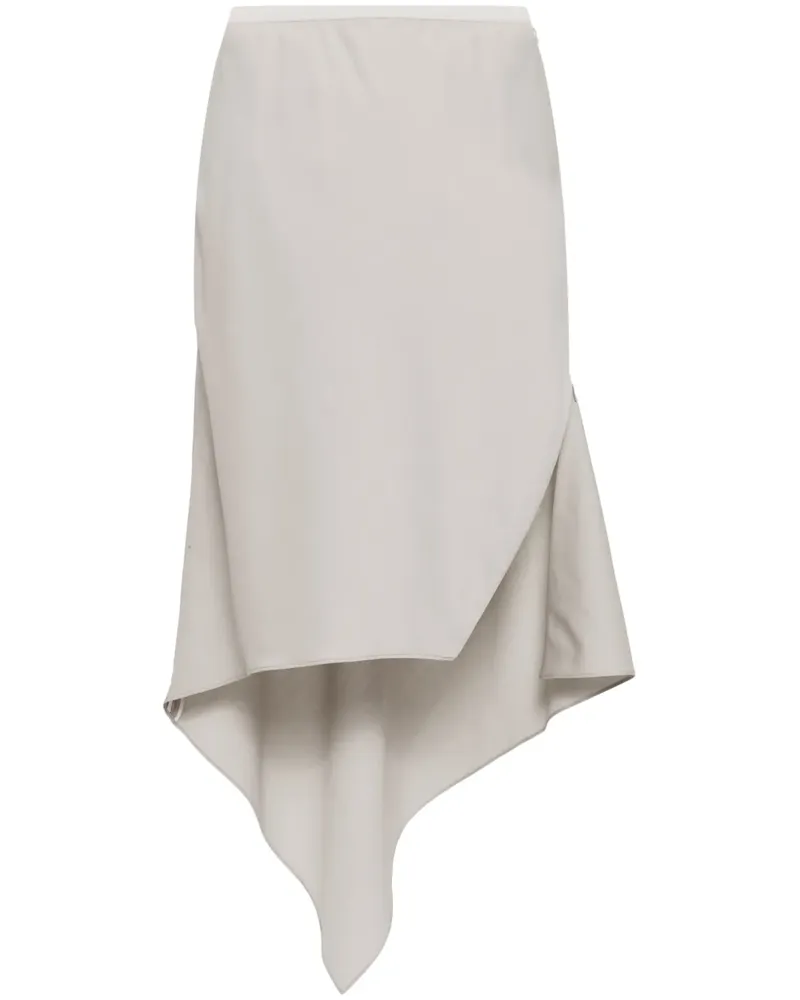 Helmut Lang Asymmetrischer Midirock - Grau Grau