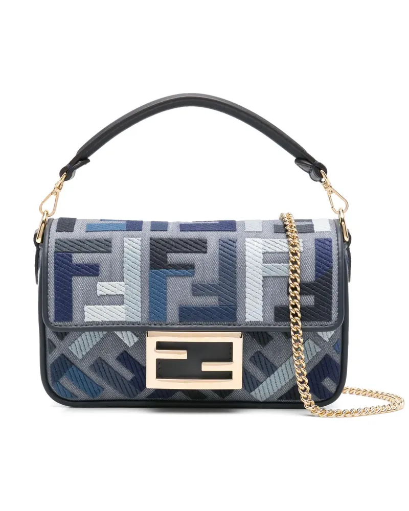 Fendi Mini Baguette Umhängetasche - Blau Blau