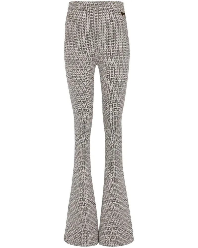 Balmain Schlaghose aus Monogramm-Jacquard - Grau Grau