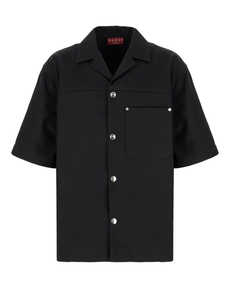 Gucci Kurzärmeliges Hemd mit Gravur - Schwarz Schwarz
