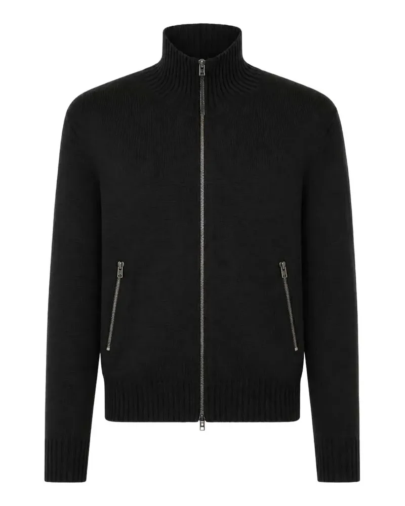 Tom Ford Cardigan mit Leder-Patch - Schwarz Schwarz