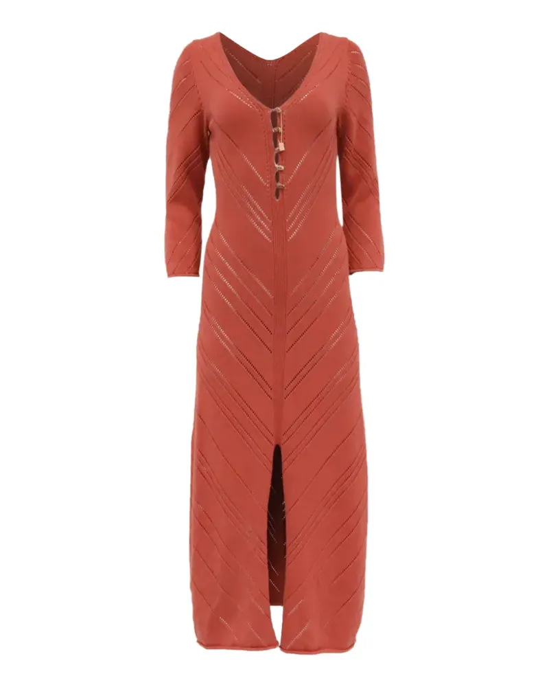 Cult Gaia Jhene Midikleid aus Pointelle-Strick - Orange Orange