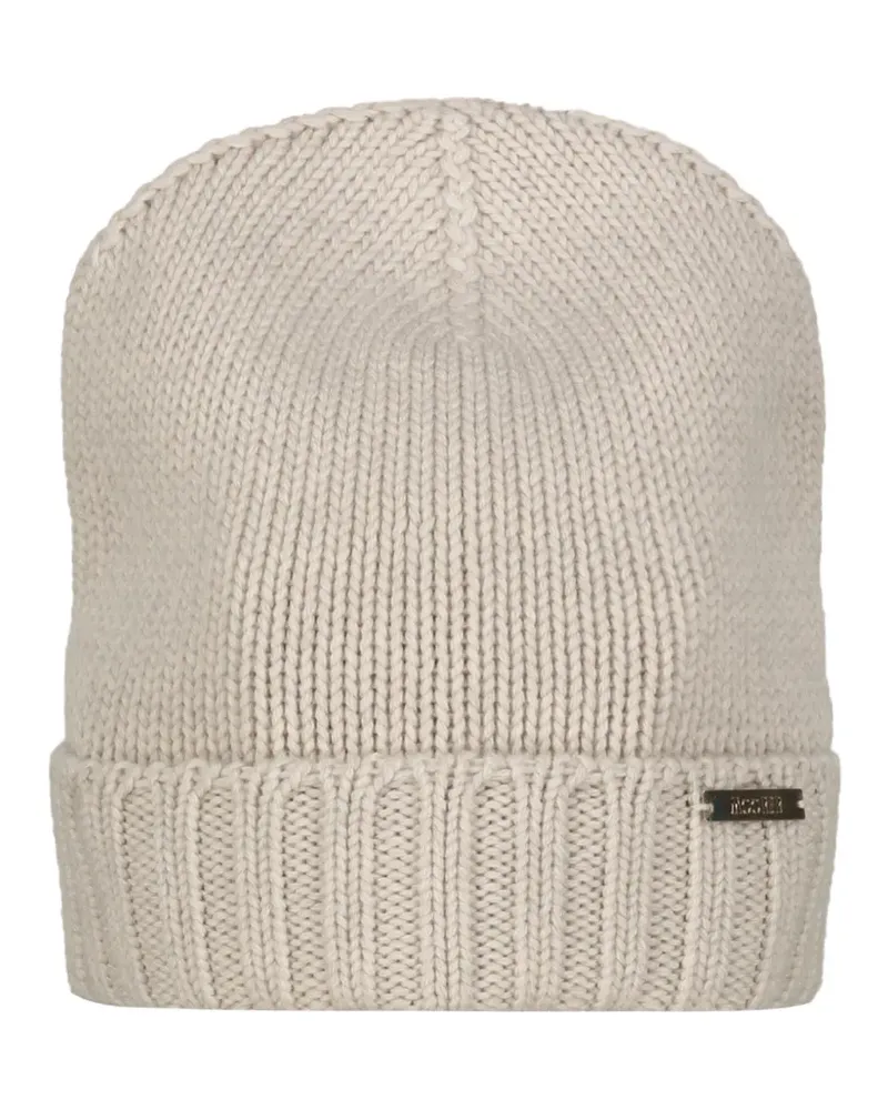 MOORER ribbed-knit beanie hat - Nude Nude