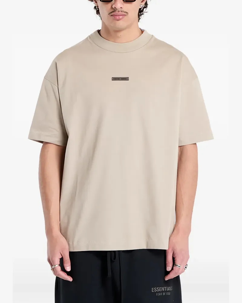 Fear of God T-Shirt mit Logo-Schild - Nude Nude