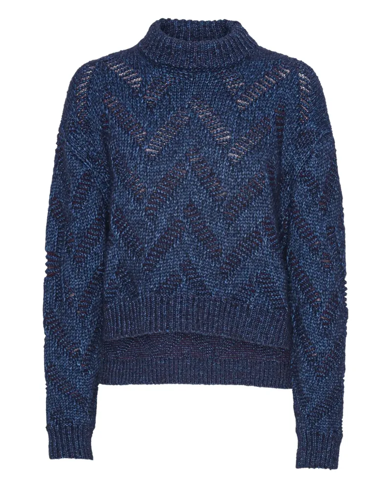 Henrik Vibskov Lochstrick-Pullover mit Stehkragen - Blau Blau
