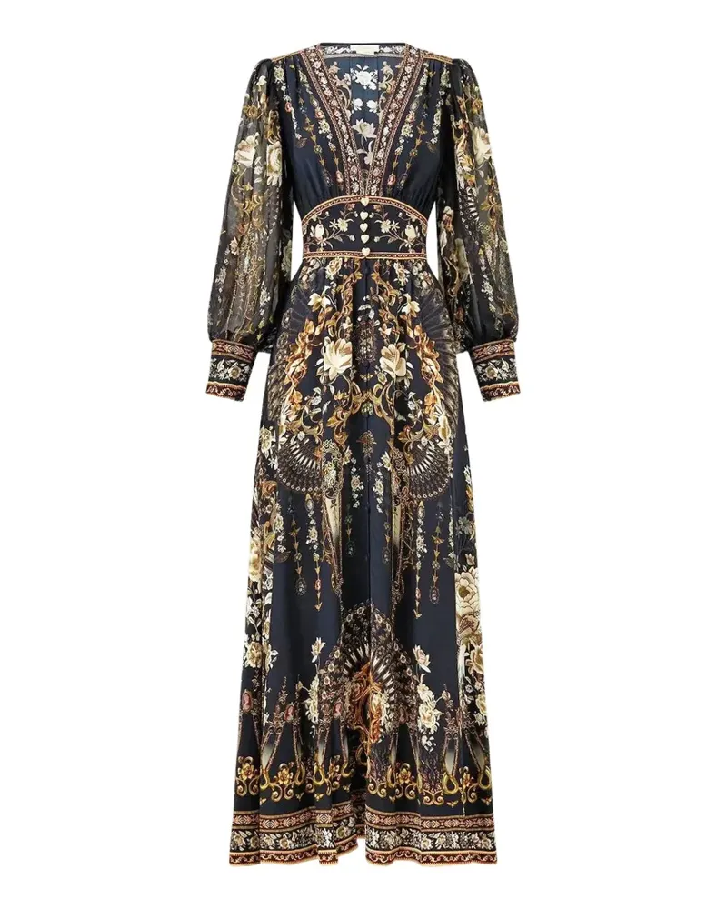 Camilla Kleid mit gerafften Ärmeln - Schwarz Schwarz