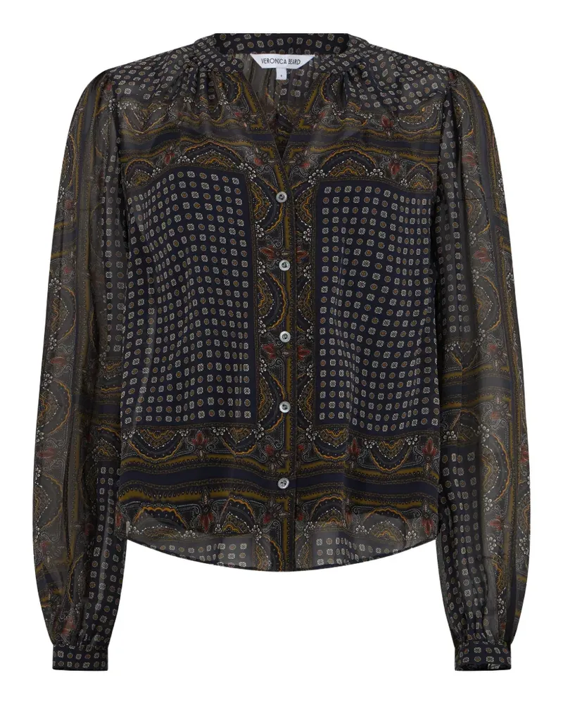 Veronica Beard Seidenbluse mit Paisley-Print - Blau Blau