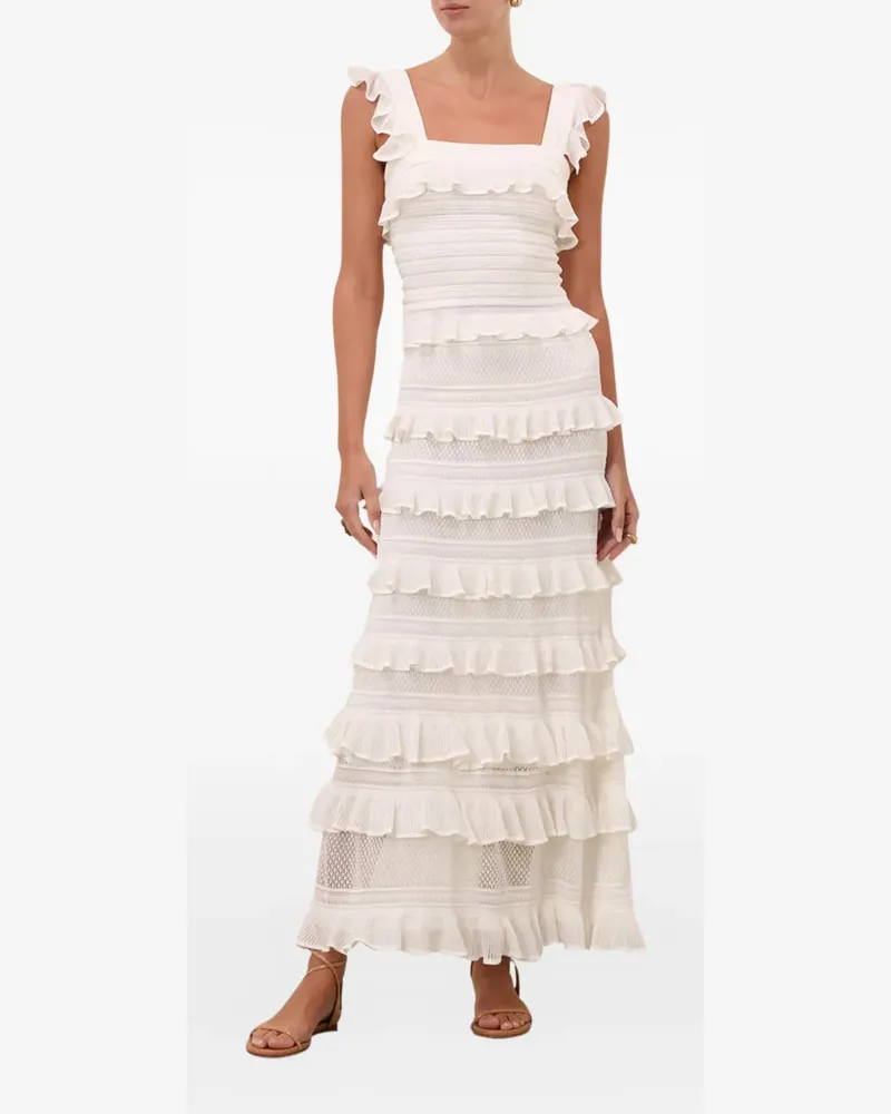 Zimmermann Luna Lace frill maxi skirt - Weiß Weiß