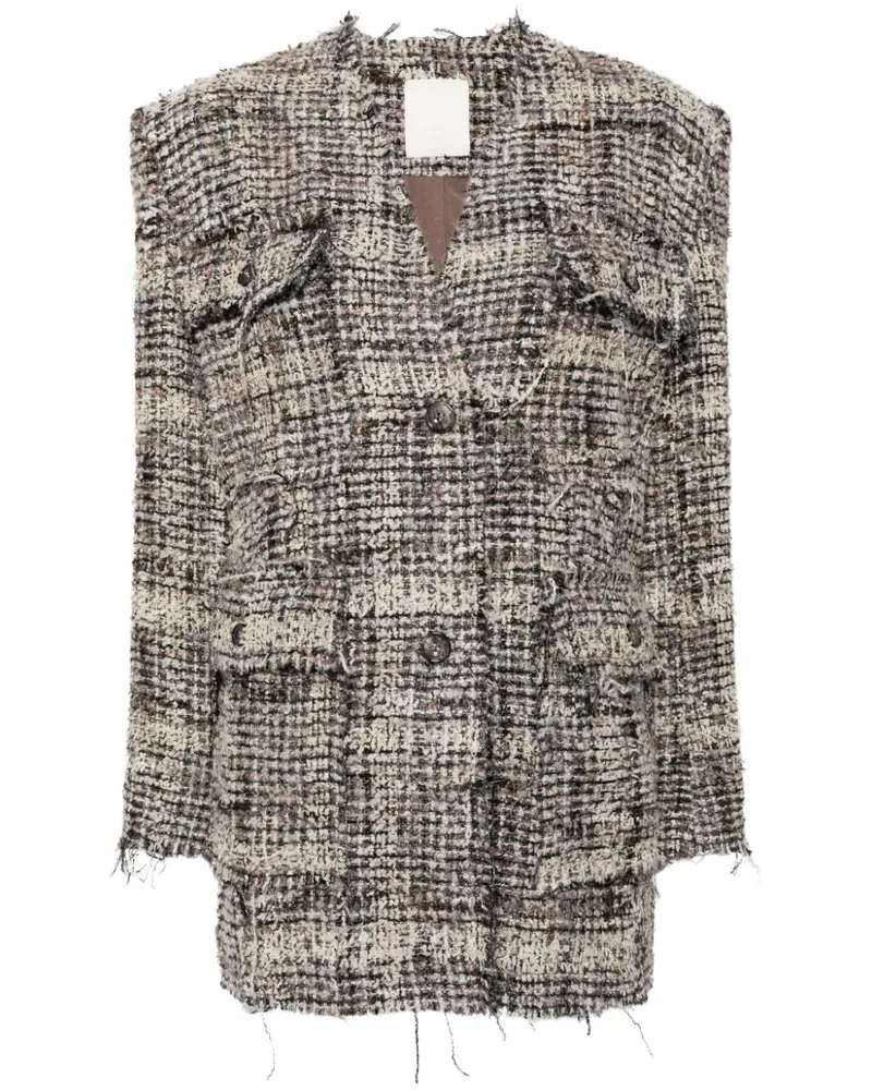 JNBY Tweed-Jacke mit V-Ausschnitt - Schwarz Schwarz