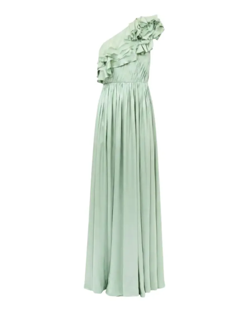 Ulla Johnson ruffled one-shoulder silk maxi dress - Grün Grün