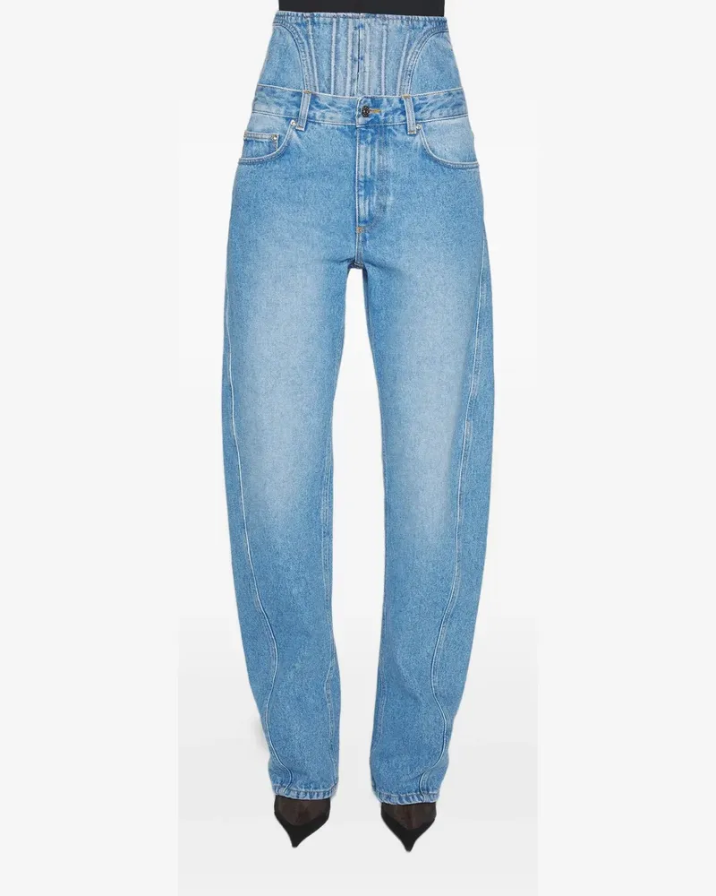 Thierry Mugler Gebogene Jeans mit Corsage - Blau Blau
