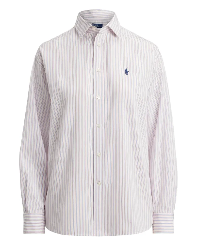 Ralph Lauren Gestreiftes Hemd mit Polo Pony - Weiß Weiß