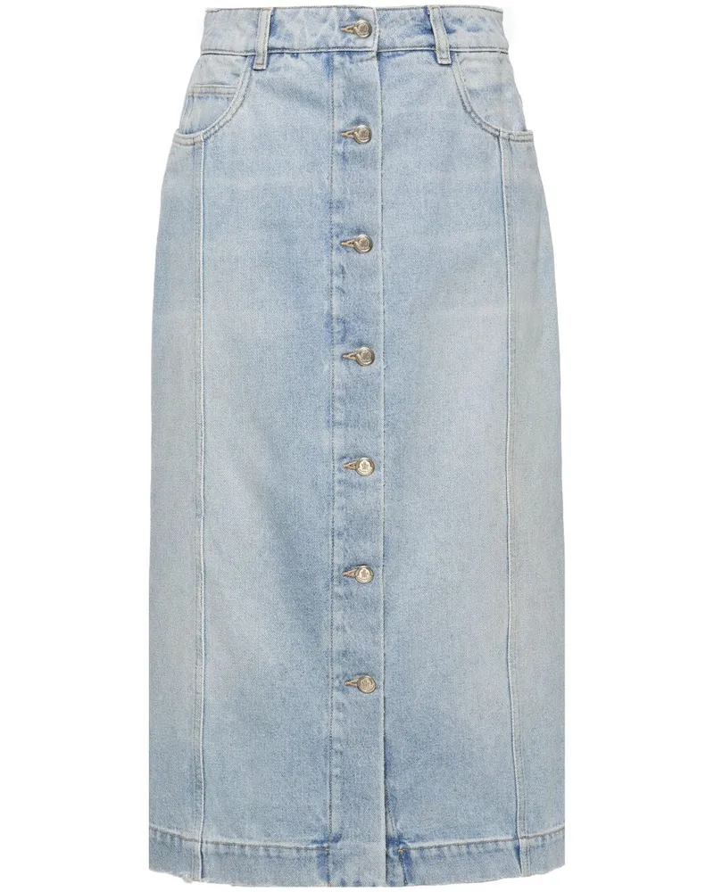 Moncler Jeans-Midirock mit Knöpfen - Blau Blau
