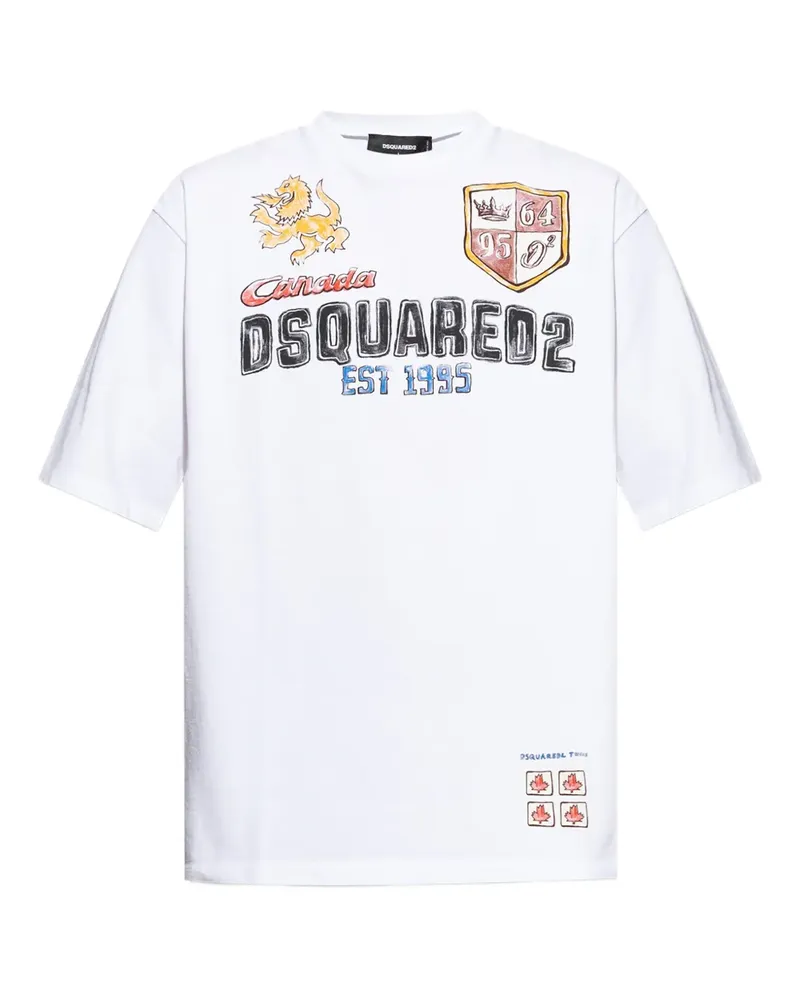 Dsquared2 T-Shirt mit Logo-Print - Weiß Weiß